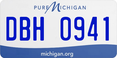 MI license plate DBH0941