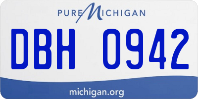 MI license plate DBH0942