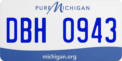 MI license plate DBH0943