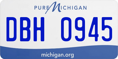 MI license plate DBH0945