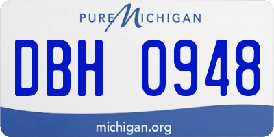 MI license plate DBH0948