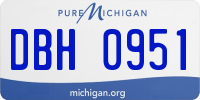 MI license plate DBH0951