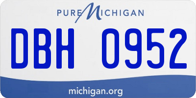 MI license plate DBH0952