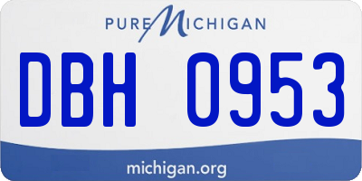 MI license plate DBH0953