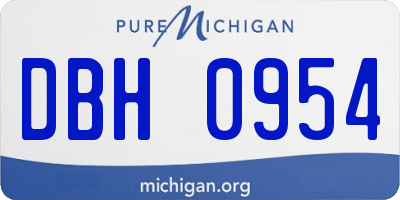 MI license plate DBH0954