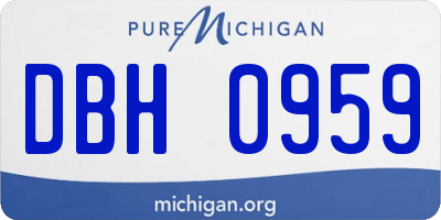 MI license plate DBH0959