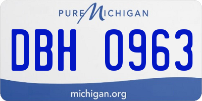 MI license plate DBH0963