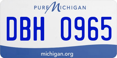 MI license plate DBH0965