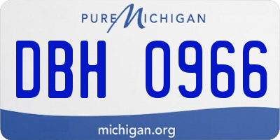 MI license plate DBH0966