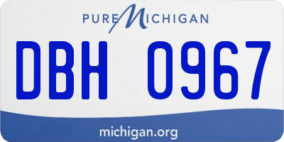 MI license plate DBH0967