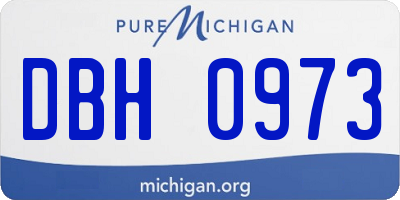 MI license plate DBH0973