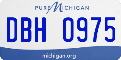 MI license plate DBH0975