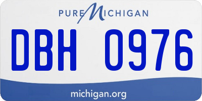MI license plate DBH0976