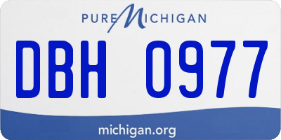 MI license plate DBH0977