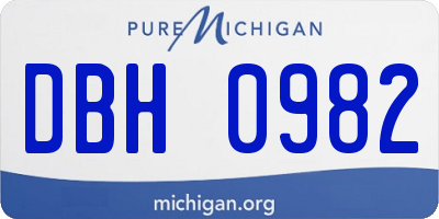 MI license plate DBH0982