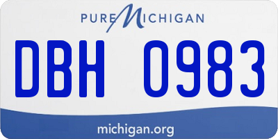 MI license plate DBH0983