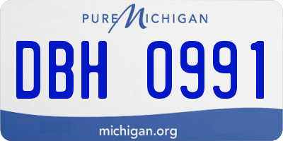 MI license plate DBH0991