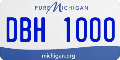 MI license plate DBH1000