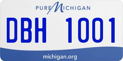 MI license plate DBH1001