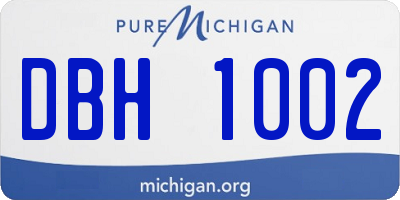 MI license plate DBH1002