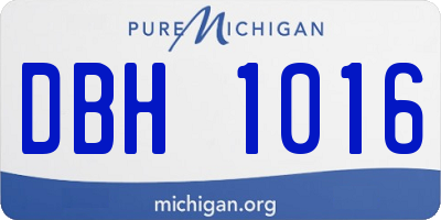 MI license plate DBH1016
