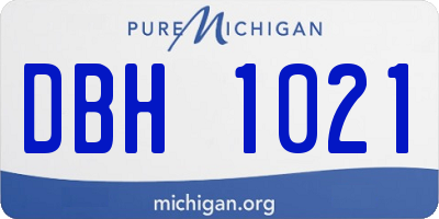 MI license plate DBH1021