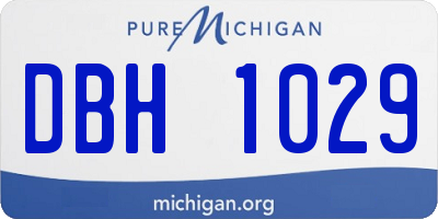MI license plate DBH1029
