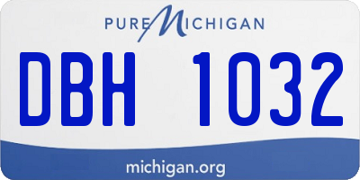 MI license plate DBH1032