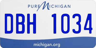 MI license plate DBH1034