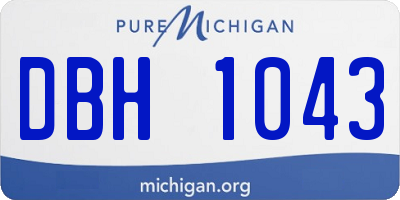 MI license plate DBH1043