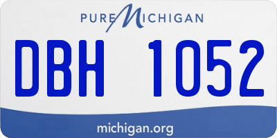 MI license plate DBH1052