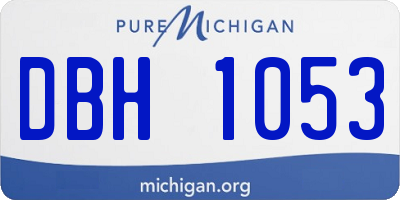 MI license plate DBH1053