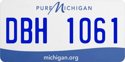 MI license plate DBH1061