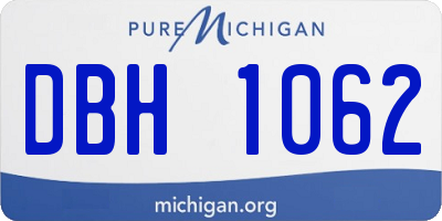 MI license plate DBH1062