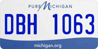 MI license plate DBH1063