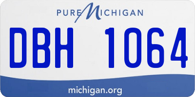 MI license plate DBH1064
