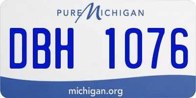 MI license plate DBH1076