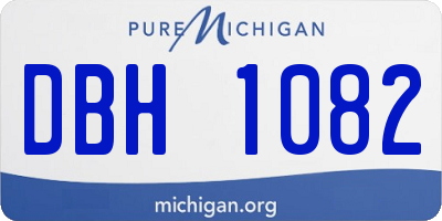 MI license plate DBH1082