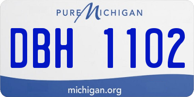 MI license plate DBH1102