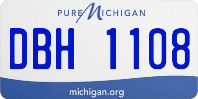 MI license plate DBH1108