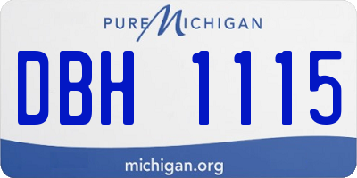 MI license plate DBH1115