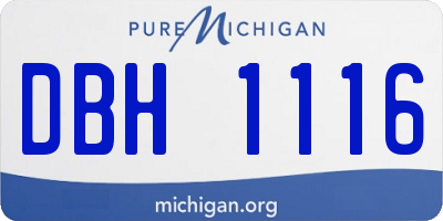 MI license plate DBH1116