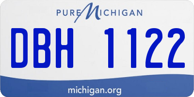 MI license plate DBH1122