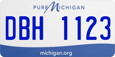 MI license plate DBH1123