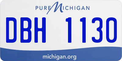 MI license plate DBH1130