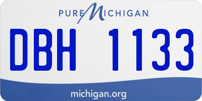 MI license plate DBH1133