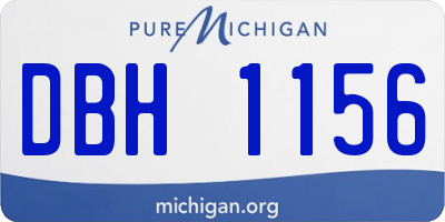 MI license plate DBH1156