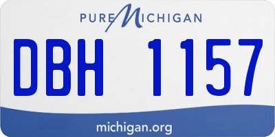 MI license plate DBH1157