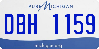 MI license plate DBH1159