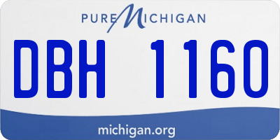 MI license plate DBH1160